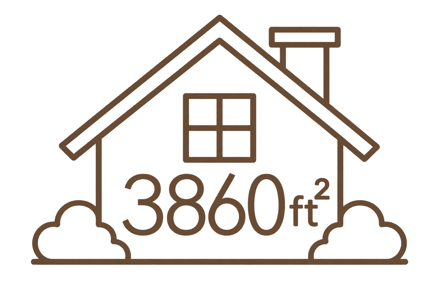 3,800 sq ft